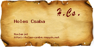 Holes Csaba névjegykártya