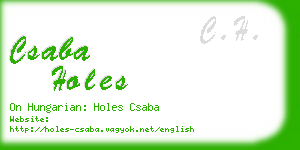 csaba holes business card